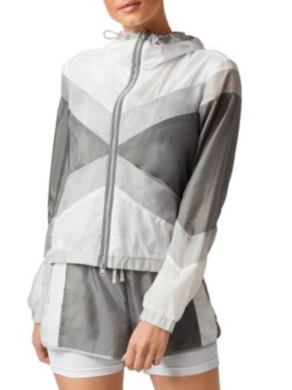 Blanc Noir Tulum Windbreaker Short Set Frost Grey